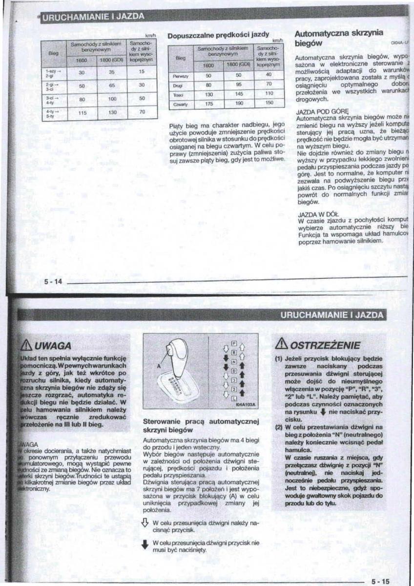 Mitsubishi Carisma instrukcja obslugi / page 44