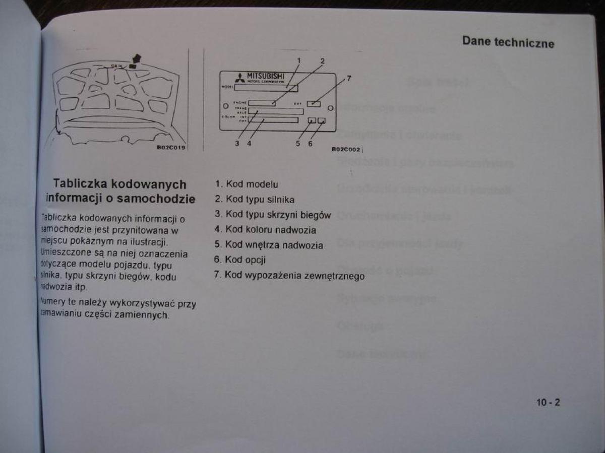 Mitsubishi Colt V 5 CJO instrukcja obslugi / page 160