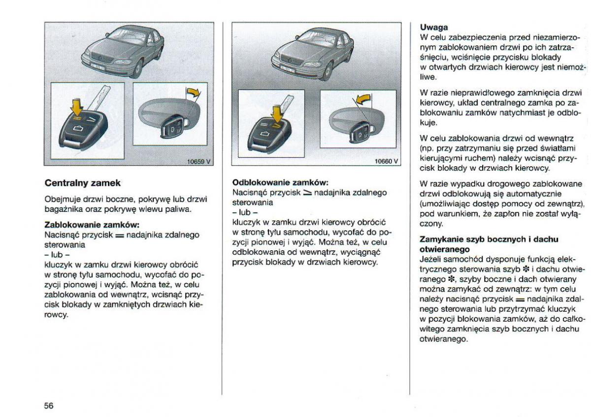 Opel Omega Vauxhall Omega B FL instrukcja obslugi / page 57