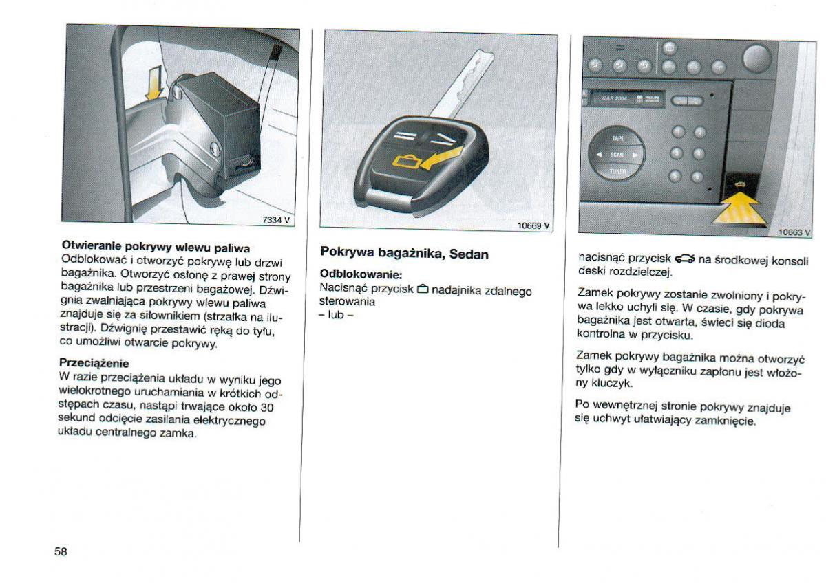 Opel Omega Vauxhall Omega B FL instrukcja obslugi / page 59