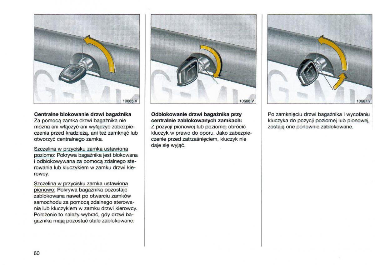 Opel Omega Vauxhall Omega B FL instrukcja obslugi / page 61