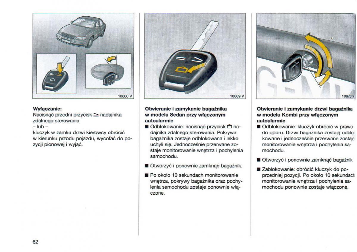 Opel Omega Vauxhall Omega B FL instrukcja obslugi / page 63