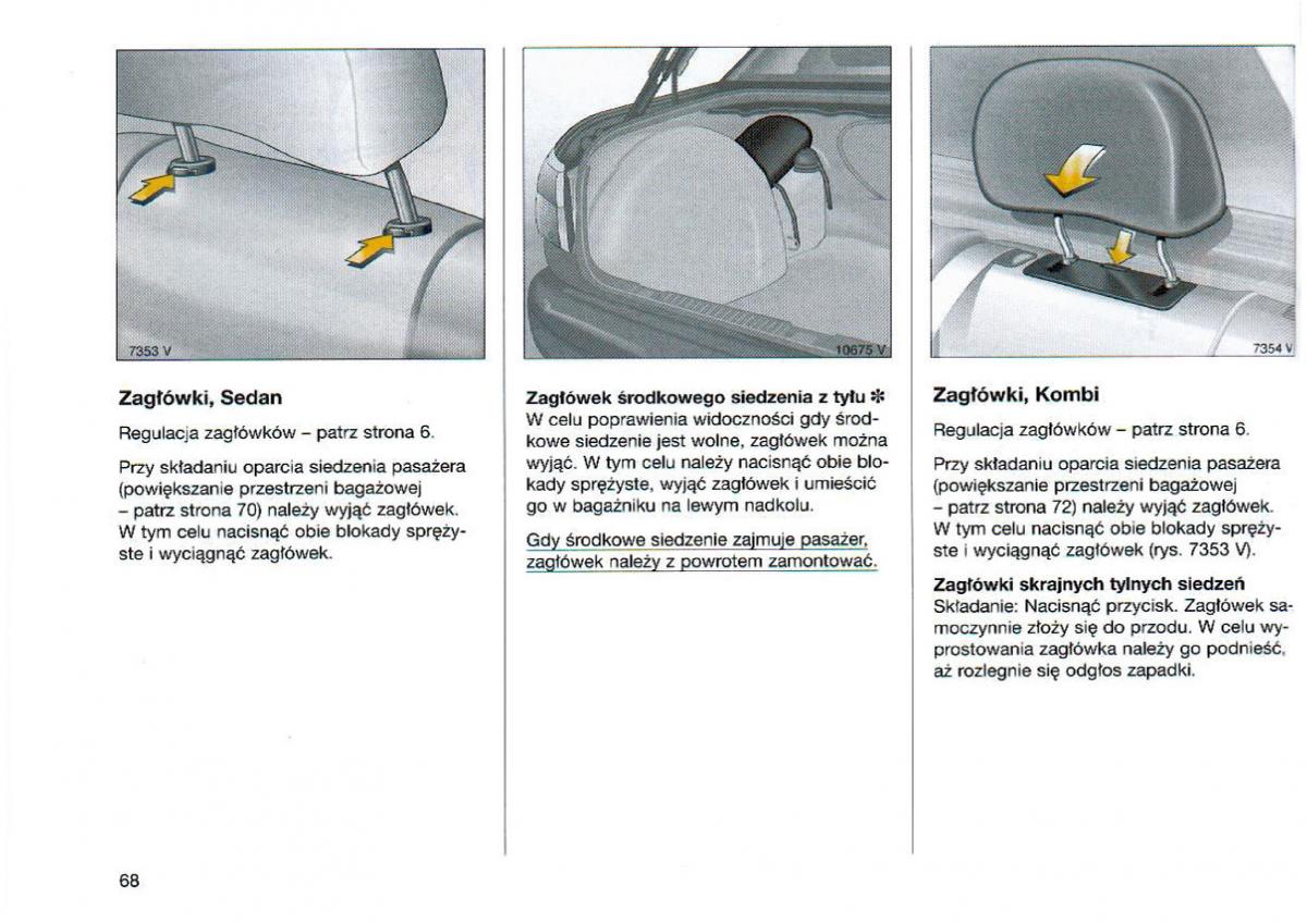 Opel Omega Vauxhall Omega B FL instrukcja obslugi / page 69