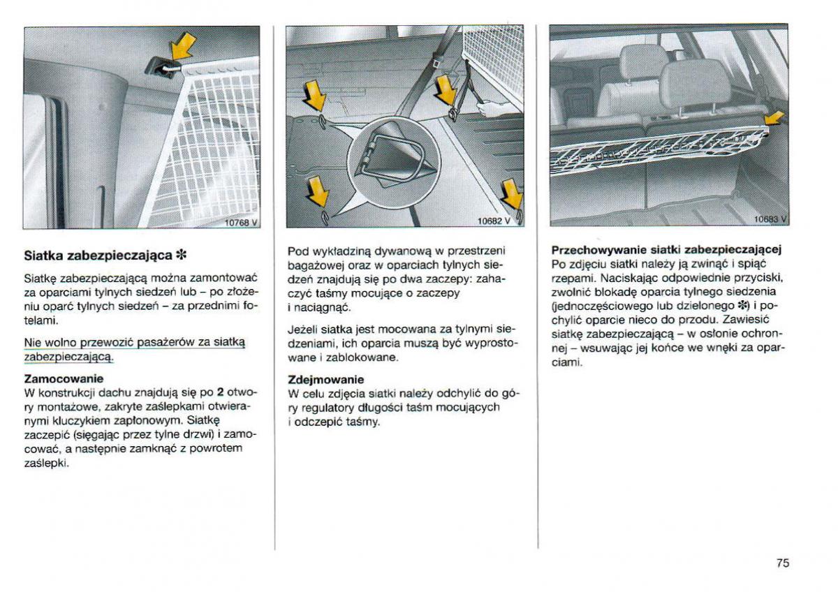 Opel Omega Vauxhall Omega B FL instrukcja obslugi / page 76