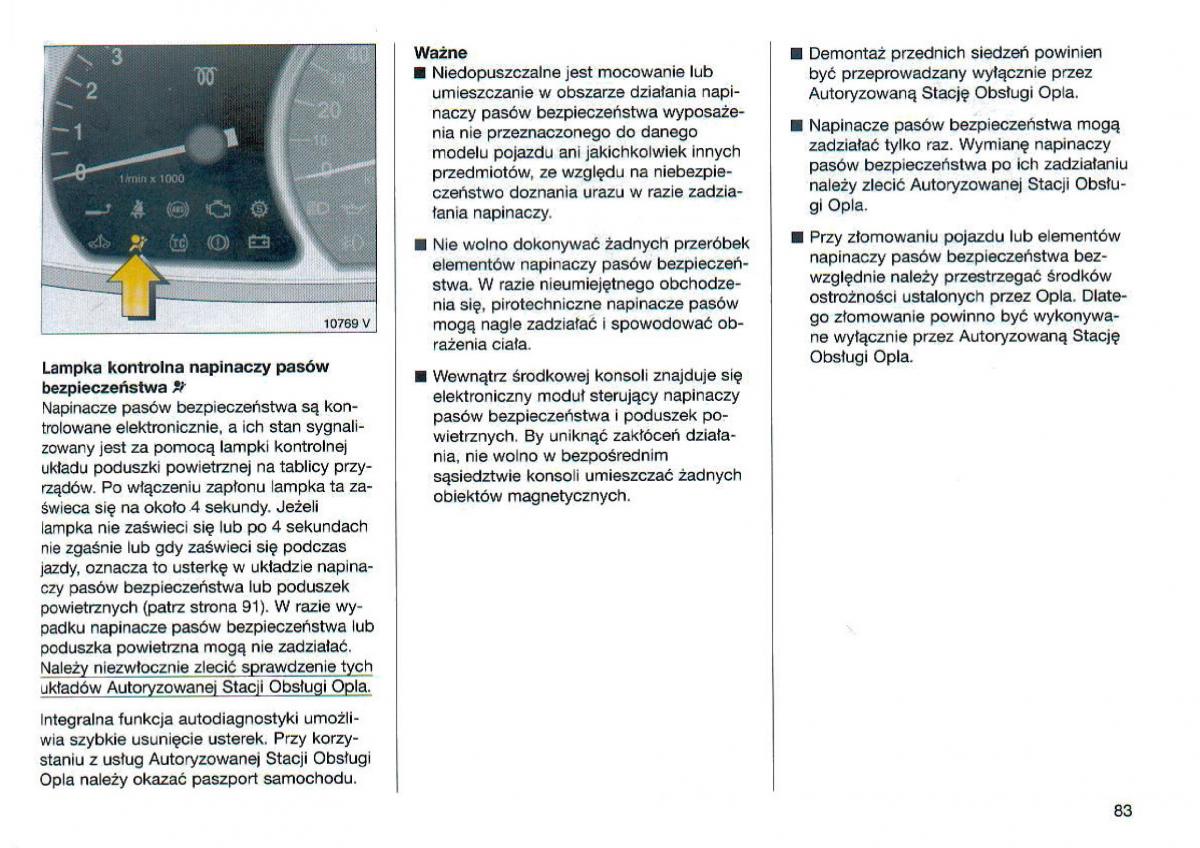 Opel Omega Vauxhall Omega B FL instrukcja obslugi / page 84