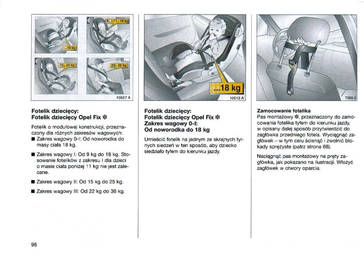 Opel Omega Vauxhall Omega B FL instrukcja obslugi / page 99