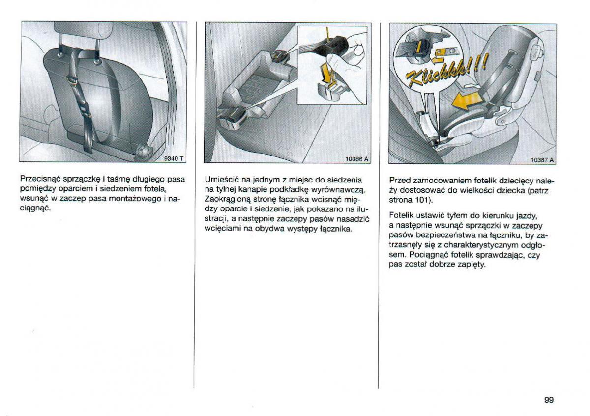 Opel Omega Vauxhall Omega B FL instrukcja obslugi / page 100