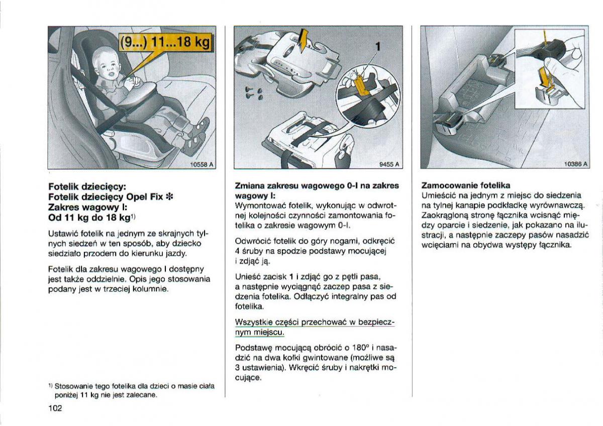 Opel Omega Vauxhall Omega B FL instrukcja obslugi / page 103