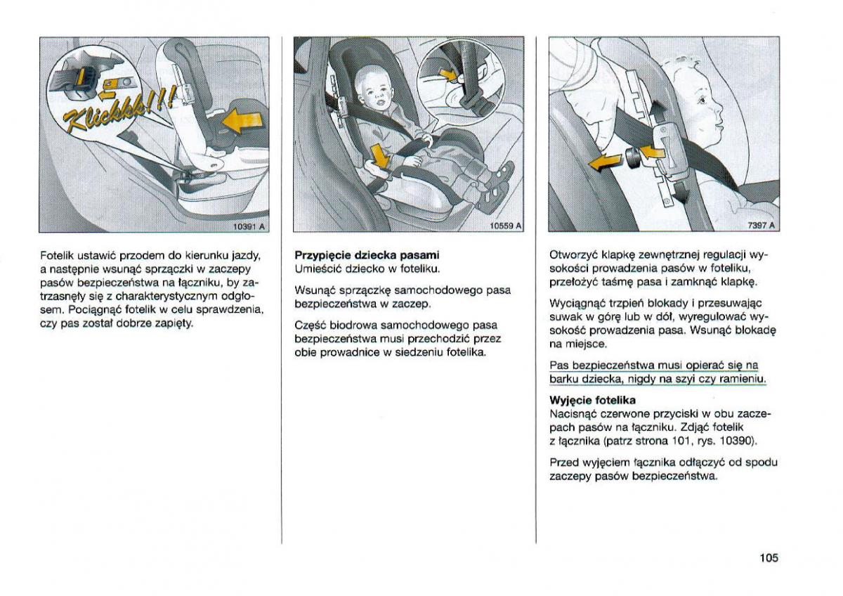 Opel Omega Vauxhall Omega B FL instrukcja obslugi / page 106