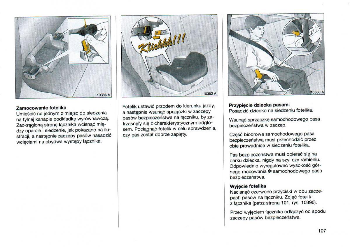 Opel Omega Vauxhall Omega B FL instrukcja obslugi / page 108