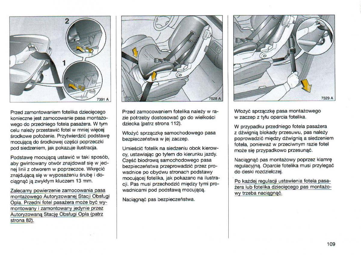 Opel Omega Vauxhall Omega B FL instrukcja obslugi / page 110