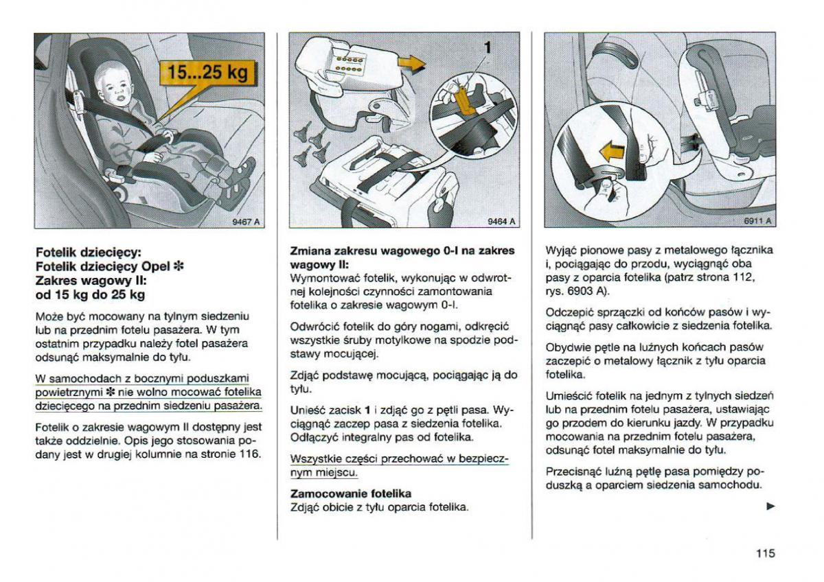 Opel Omega Vauxhall Omega B FL instrukcja obslugi / page 116