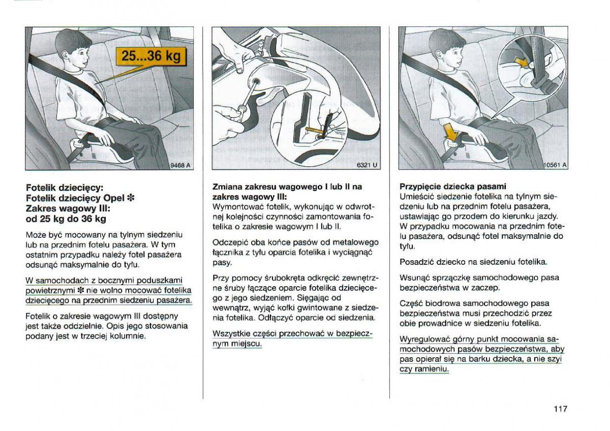 Opel Omega Vauxhall Omega B FL instrukcja obslugi / page 118