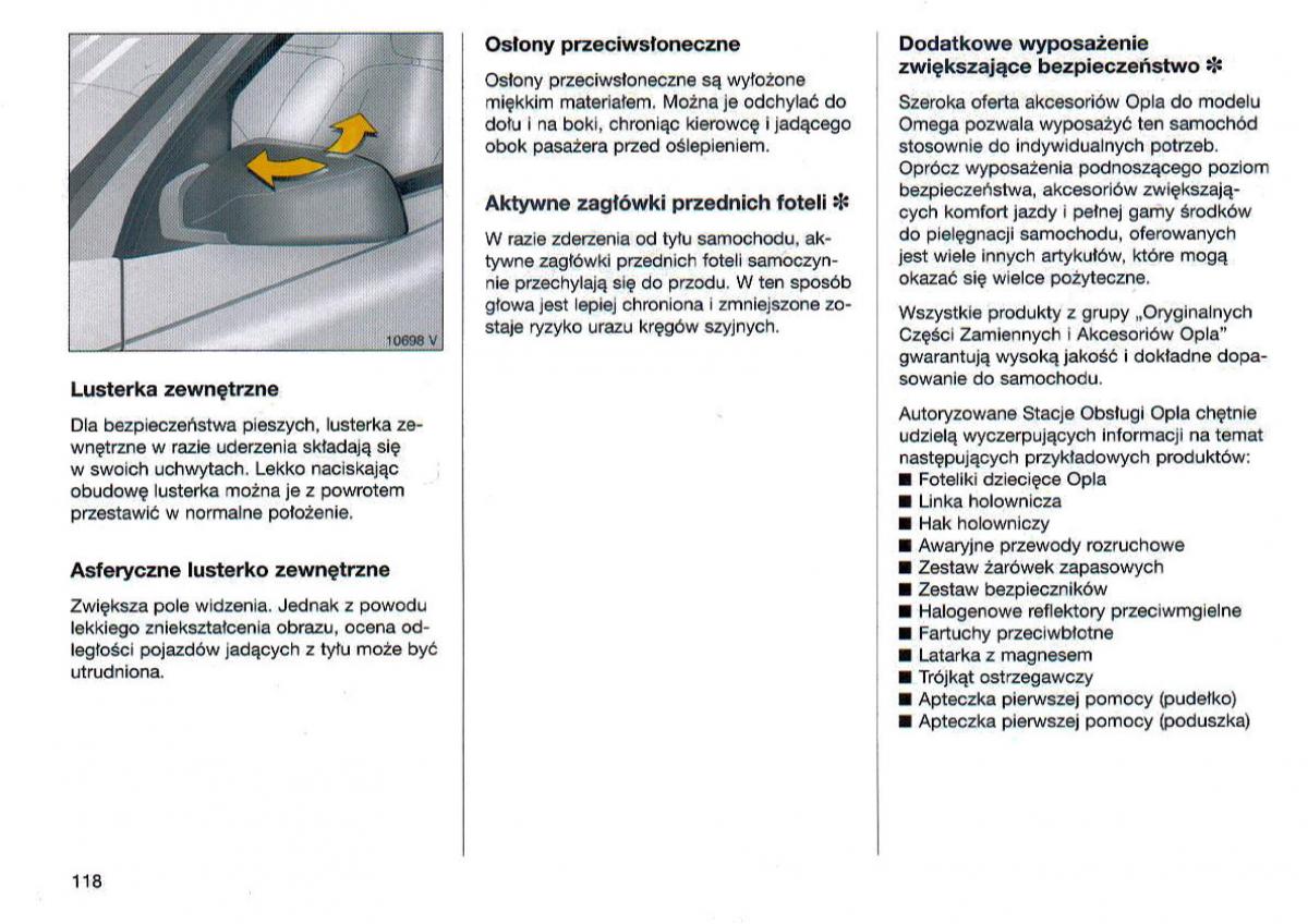 Opel Omega Vauxhall Omega B FL instrukcja obslugi / page 119