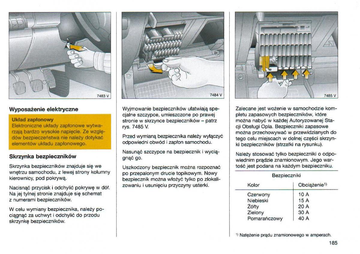 Opel Omega Vauxhall Omega B FL instrukcja obslugi / page 186