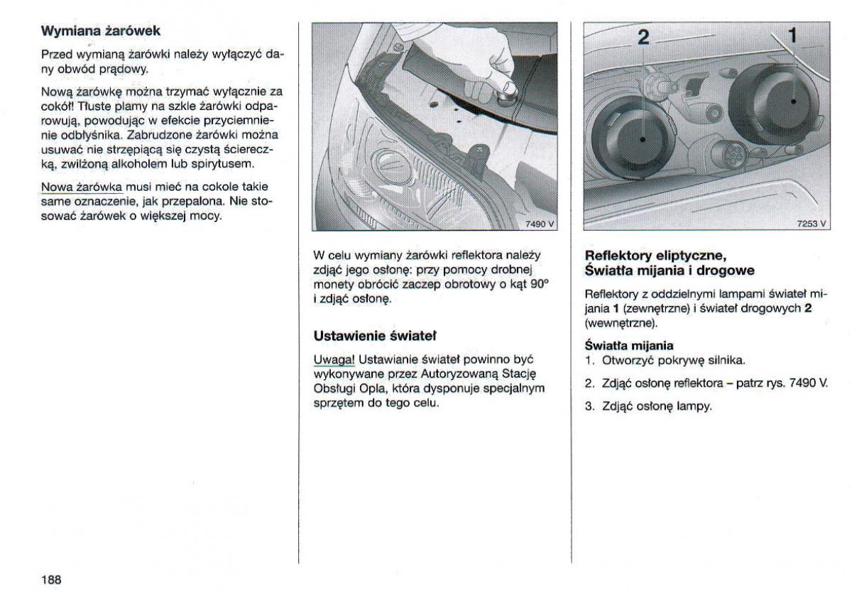 Opel Omega Vauxhall Omega B FL instrukcja obslugi / page 189