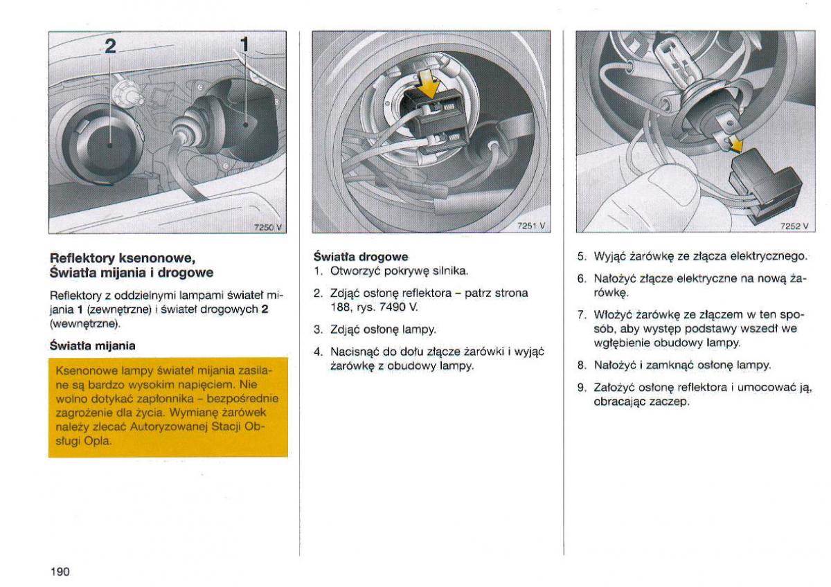 Opel Omega Vauxhall Omega B FL instrukcja obslugi / page 191