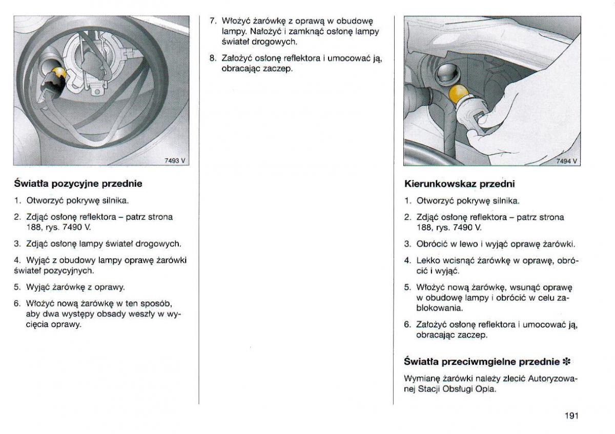 Opel Omega Vauxhall Omega B FL instrukcja obslugi / page 192