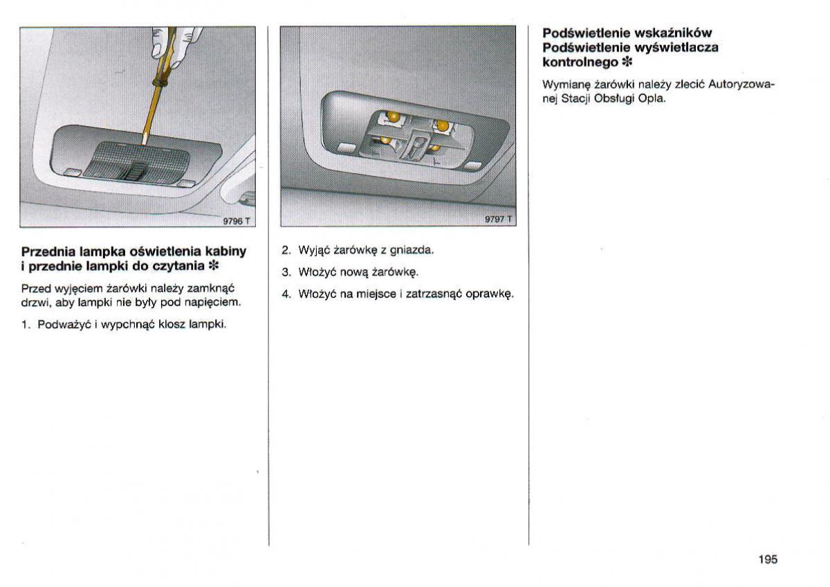 Opel Omega Vauxhall Omega B FL instrukcja obslugi / page 196