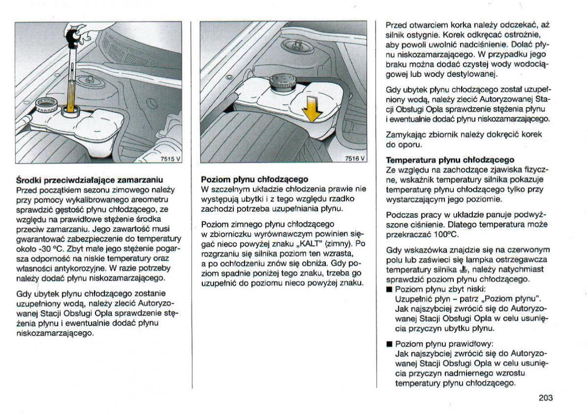 Opel Omega Vauxhall Omega B FL instrukcja obslugi / page 204