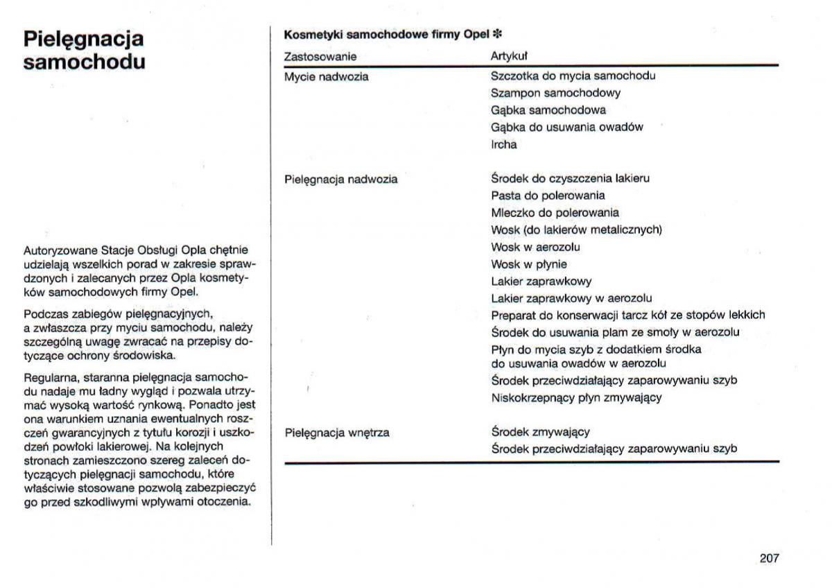 Opel Omega Vauxhall Omega B FL instrukcja obslugi / page 208