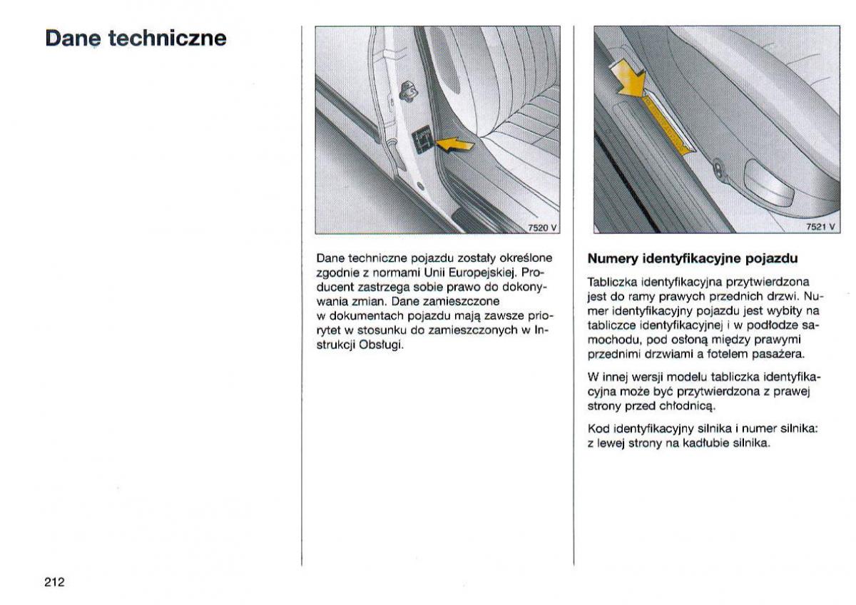 Opel Omega Vauxhall Omega B FL instrukcja obslugi / page 212