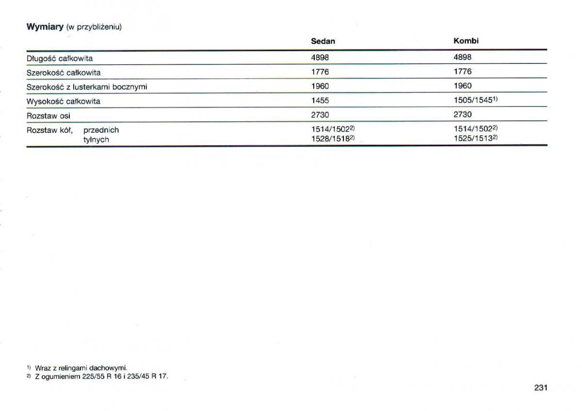 Opel Omega Vauxhall Omega B FL instrukcja obslugi / page 231