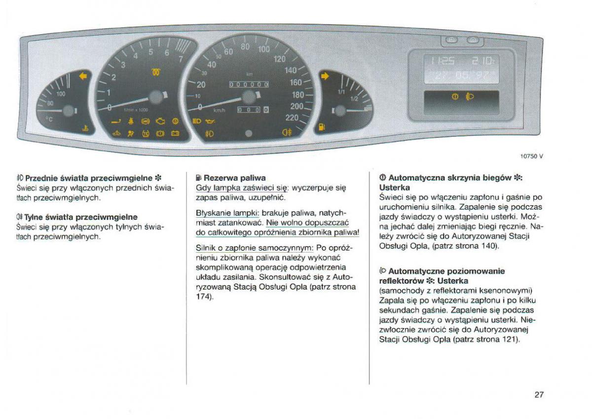 Opel Omega Vauxhall Omega B FL instrukcja obslugi / page 28