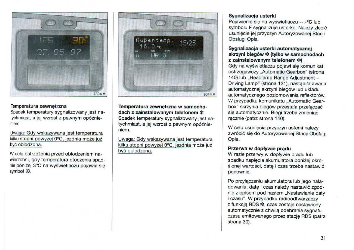 Opel Omega Vauxhall Omega B FL instrukcja obslugi / page 32