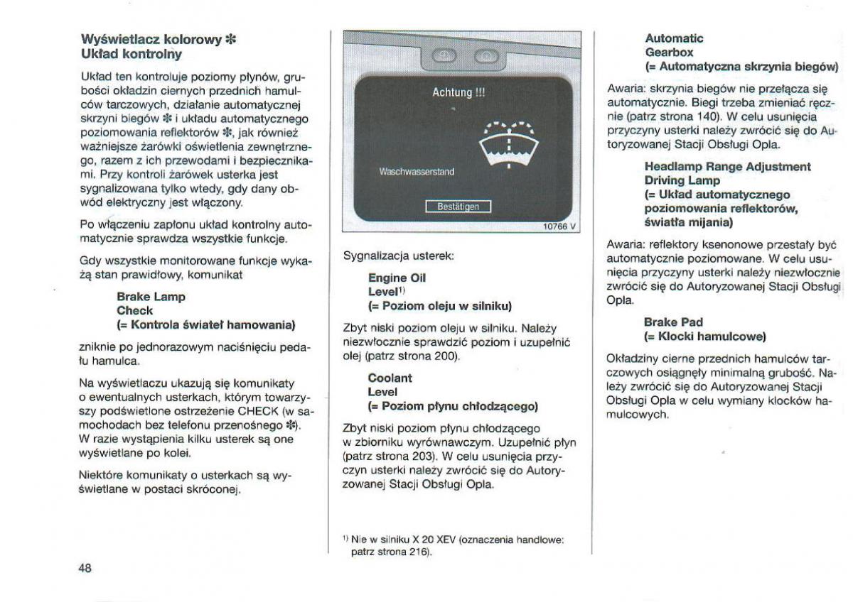 Opel Omega Vauxhall Omega B FL instrukcja obslugi / page 49