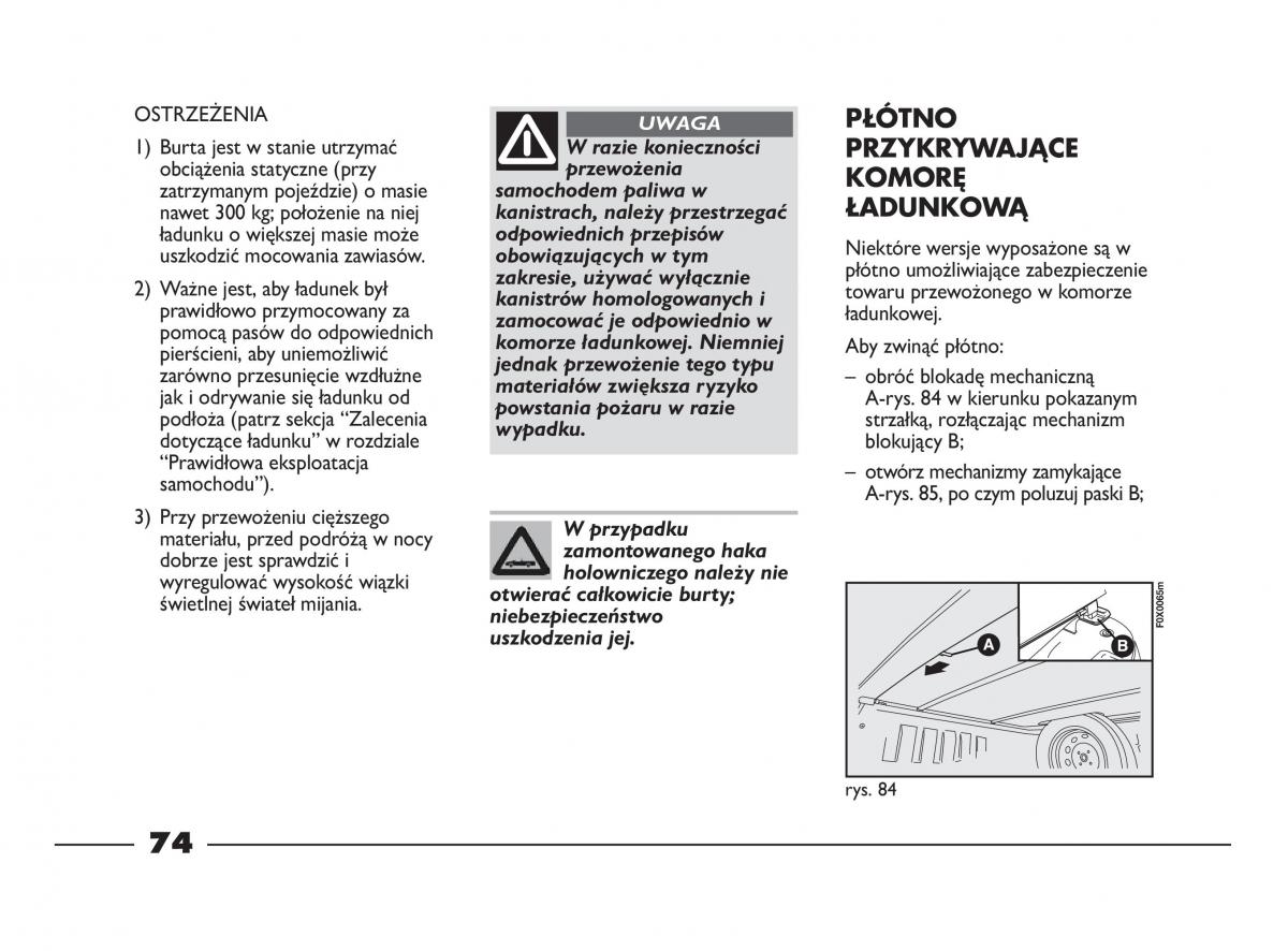 Fiat Strada IV 4 RAM 750 instrukcja obslugi / page 76