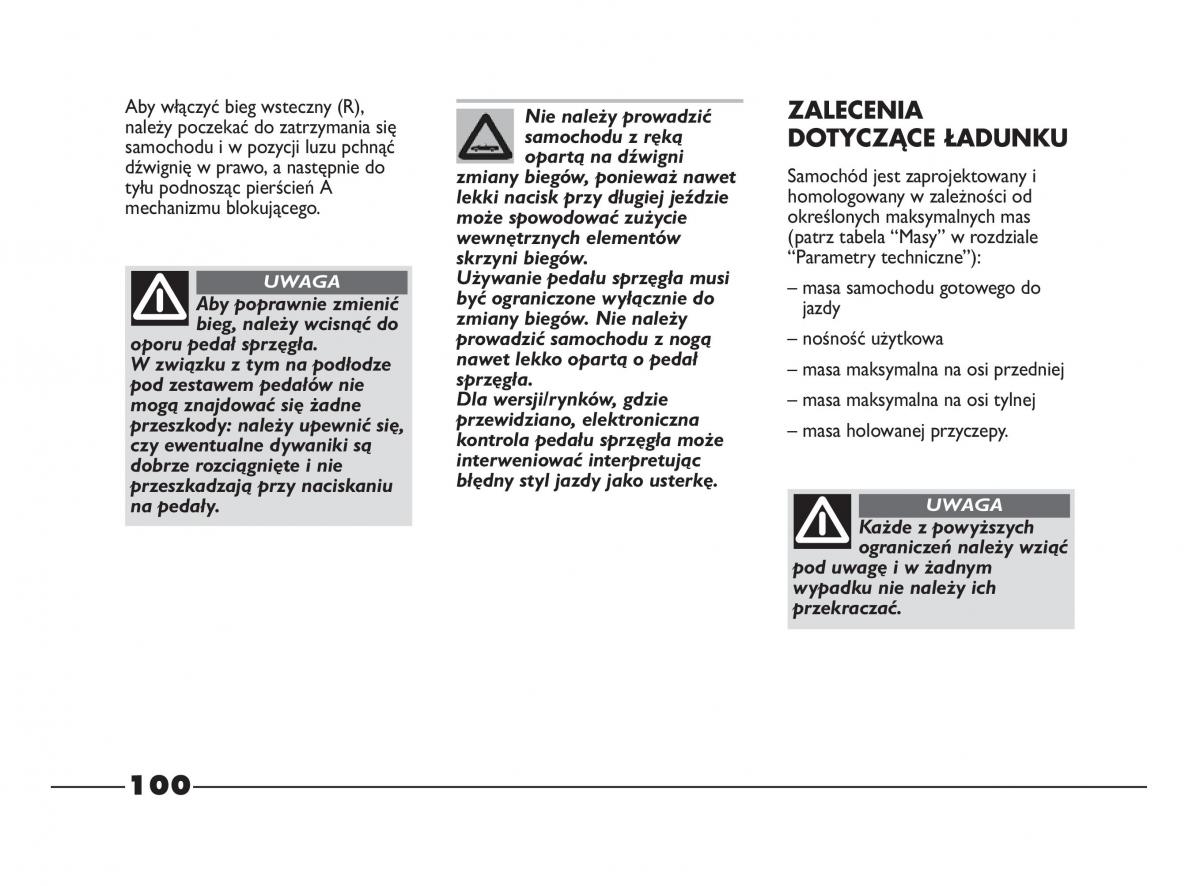 Fiat Strada IV 4 RAM 750 instrukcja obslugi / page 102