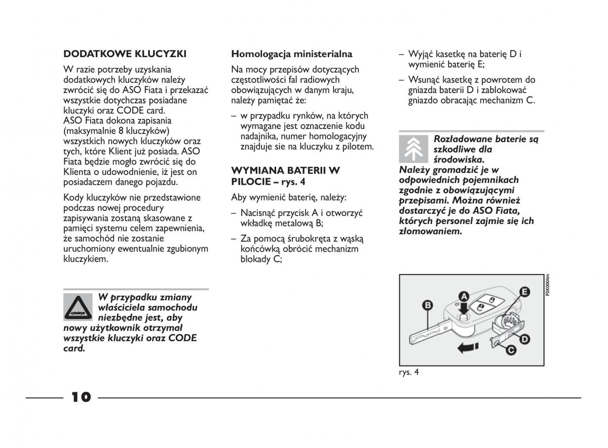 Fiat Strada IV 4 RAM 750 instrukcja obslugi / page 12