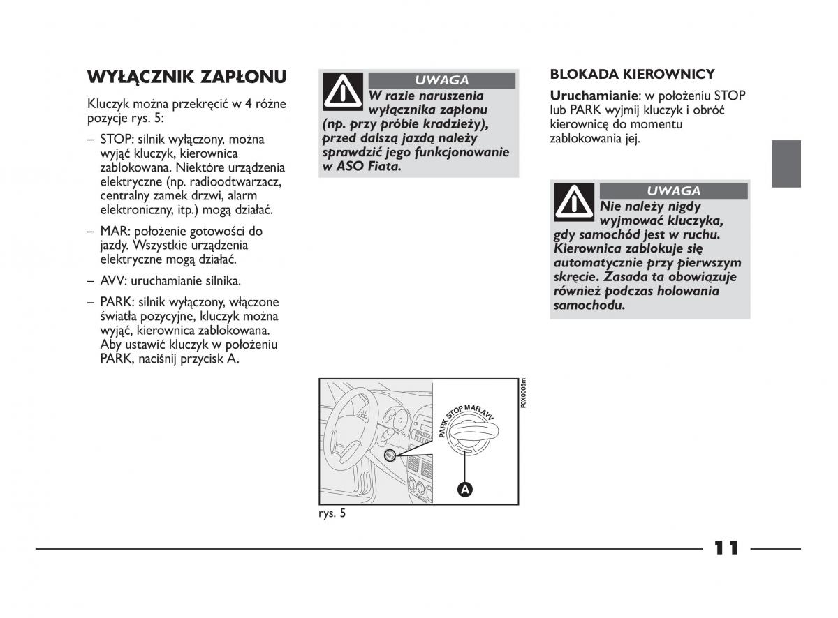 Fiat Strada IV 4 RAM 750 instrukcja obslugi / page 13