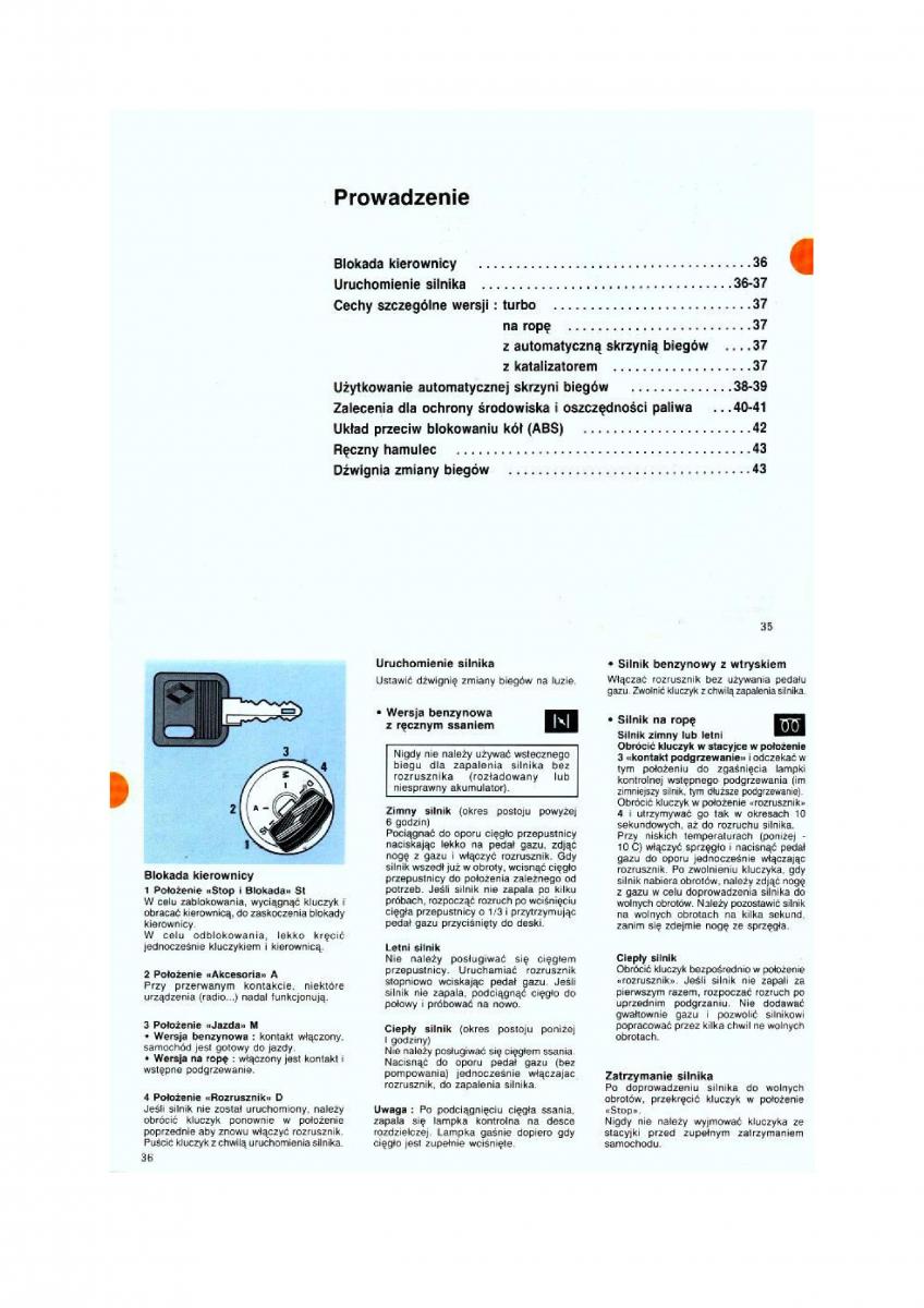 Renault 19 instrukcja obslugi / page 18