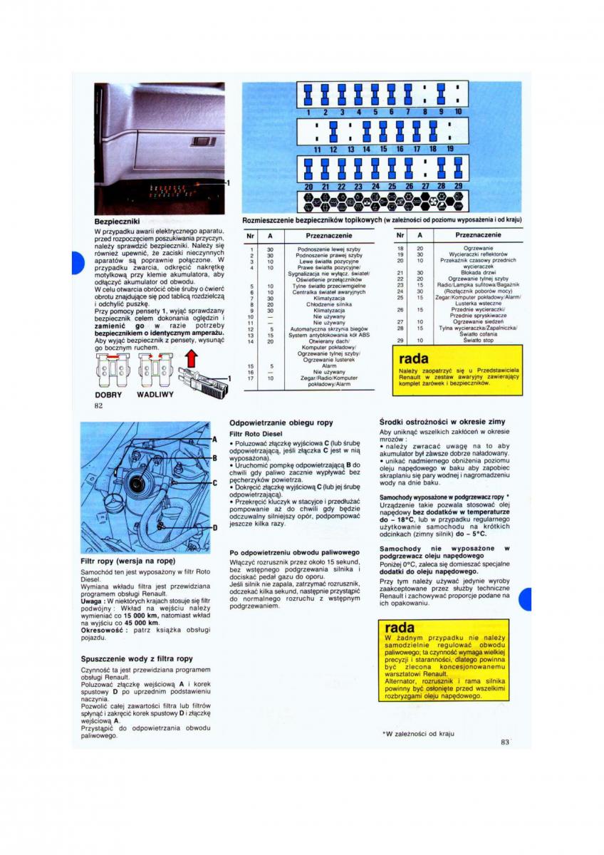 Renault 19 instrukcja obslugi / page 42