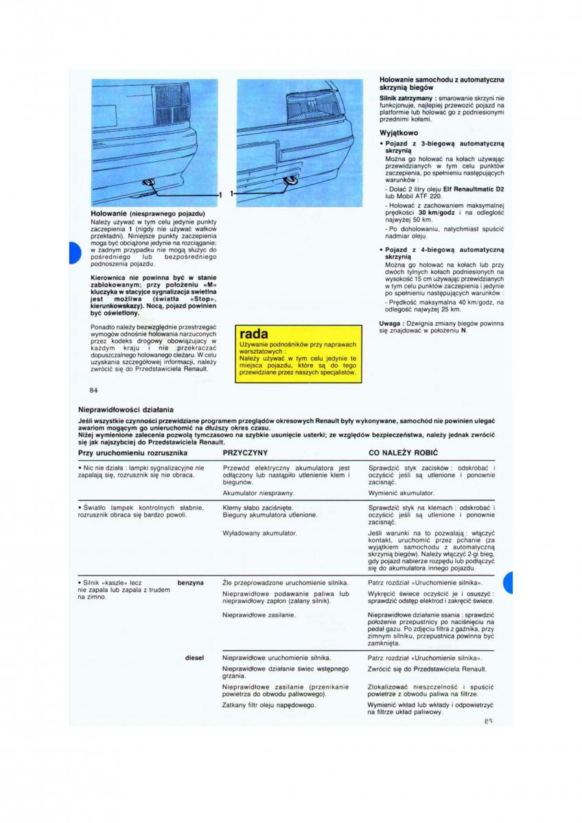 Renault 19 instrukcja obslugi / page 43