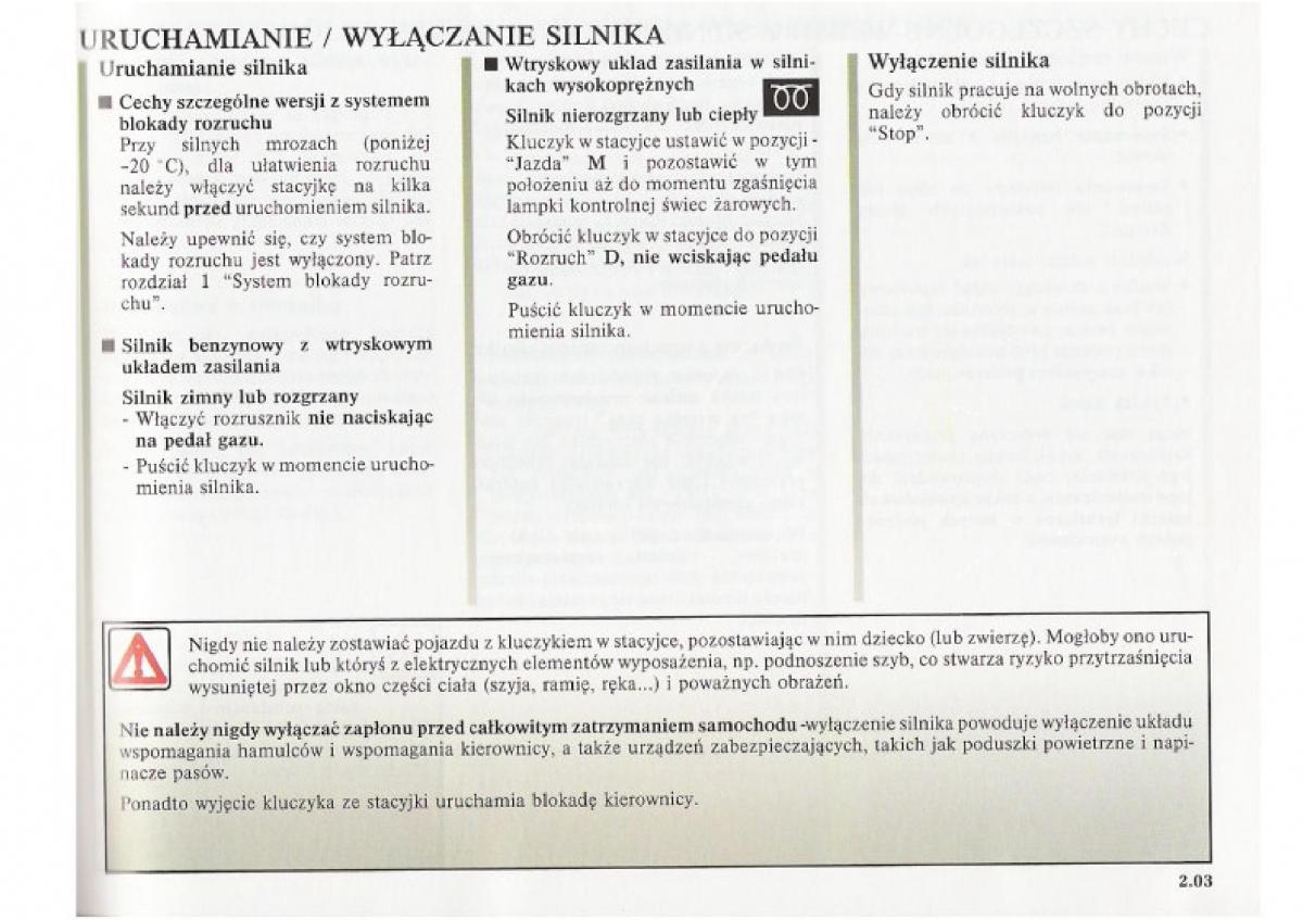 Renault Clio II PHII instrukcja obslugi / page 73