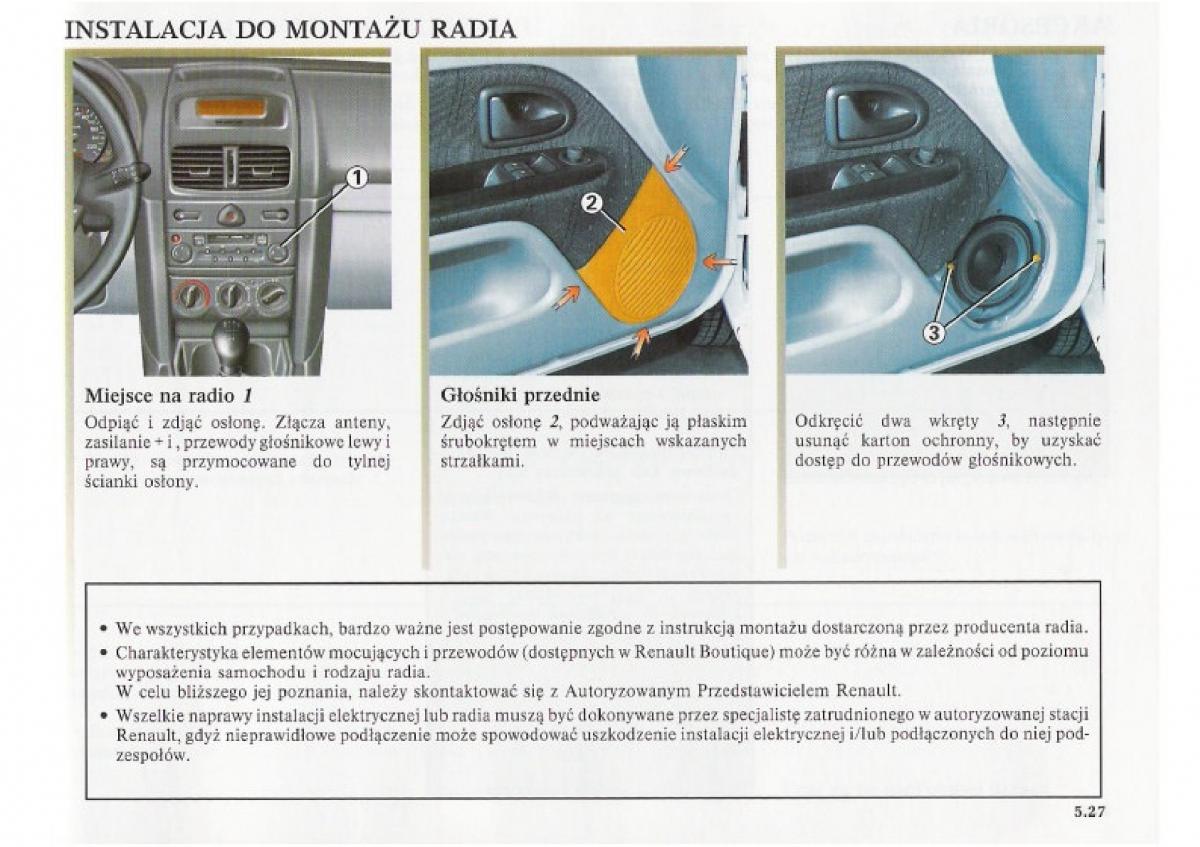 Renault Clio II PHII instrukcja obslugi / page 179