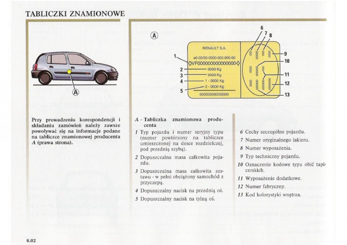 Renault Clio II PHII instrukcja obslugi / page 188