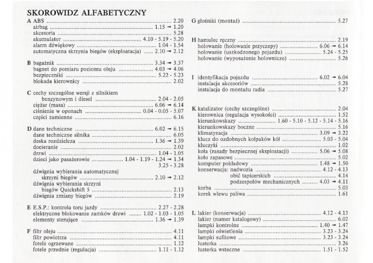 Renault Clio II PHII instrukcja obslugi / page 204