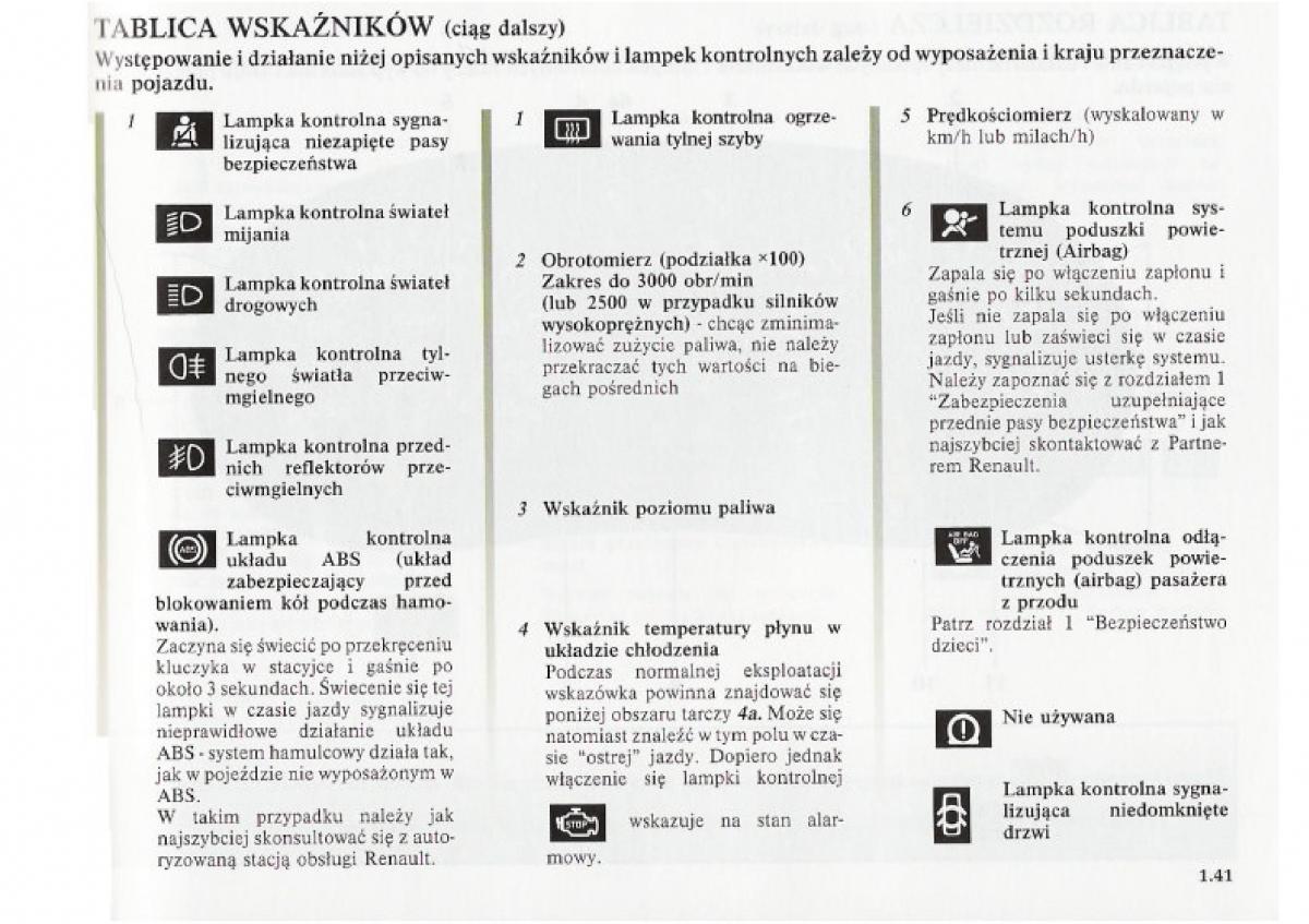 Renault Clio II PHII instrukcja obslugi / page 49