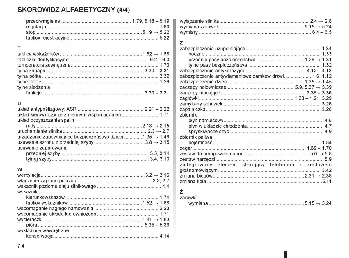 Renault Clio III PHII instrukcja obslugi / page 260