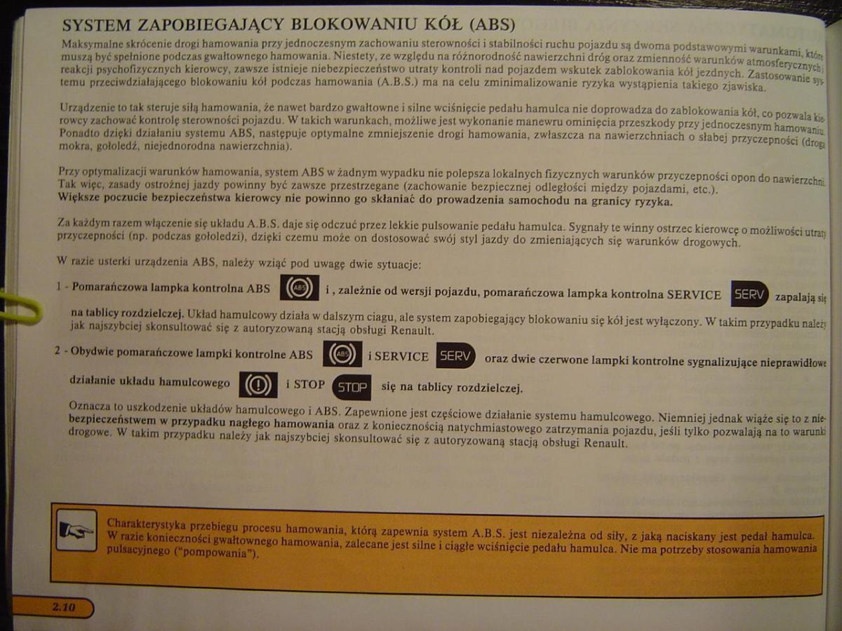 Renault Safrane I instrukcja obslugi / page 56