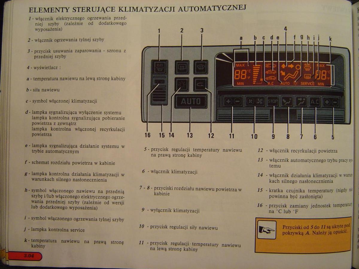 Renault Safrane I instrukcja obslugi / page 60