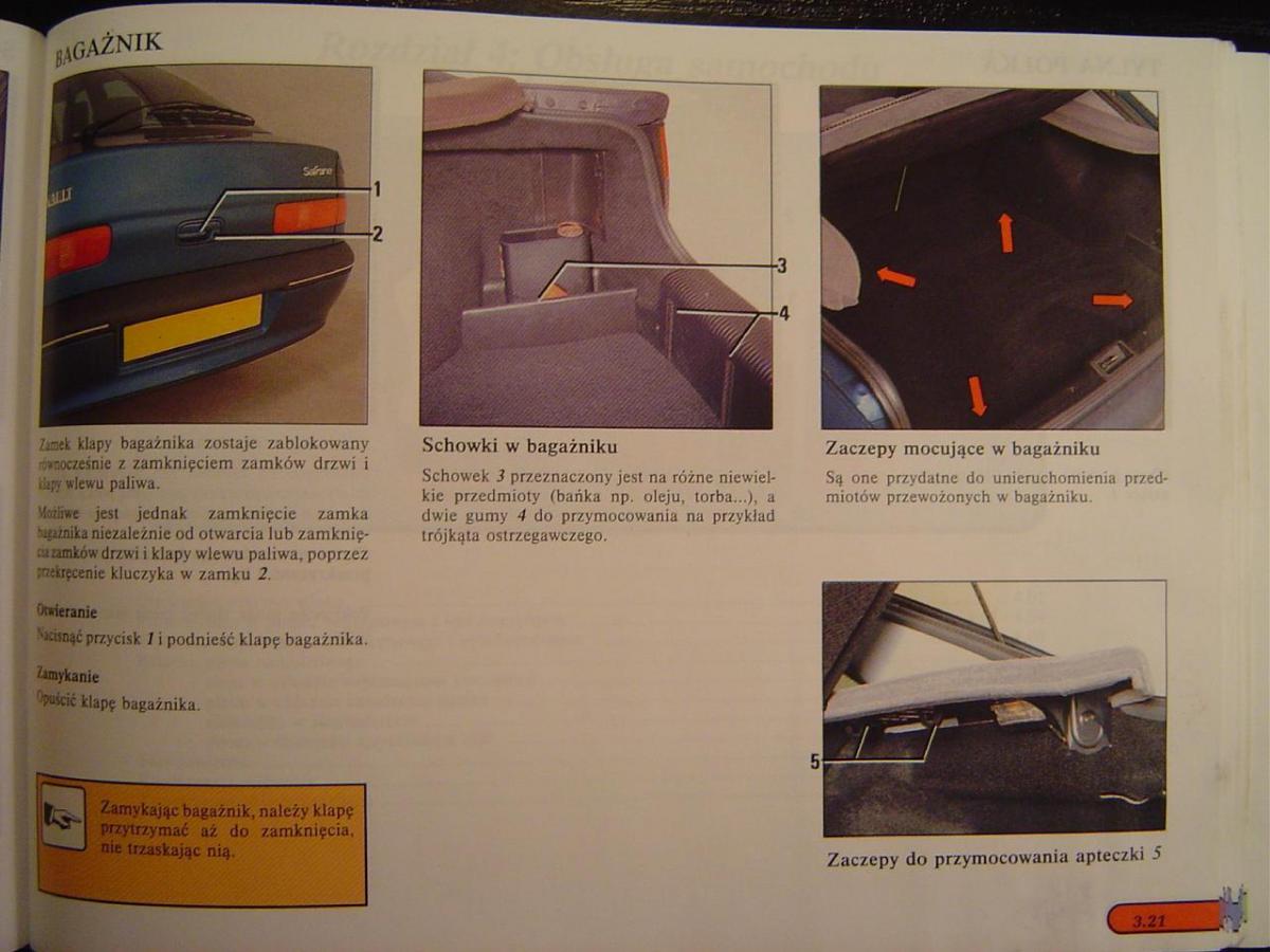 Renault Safrane I instrukcja obslugi / page 77