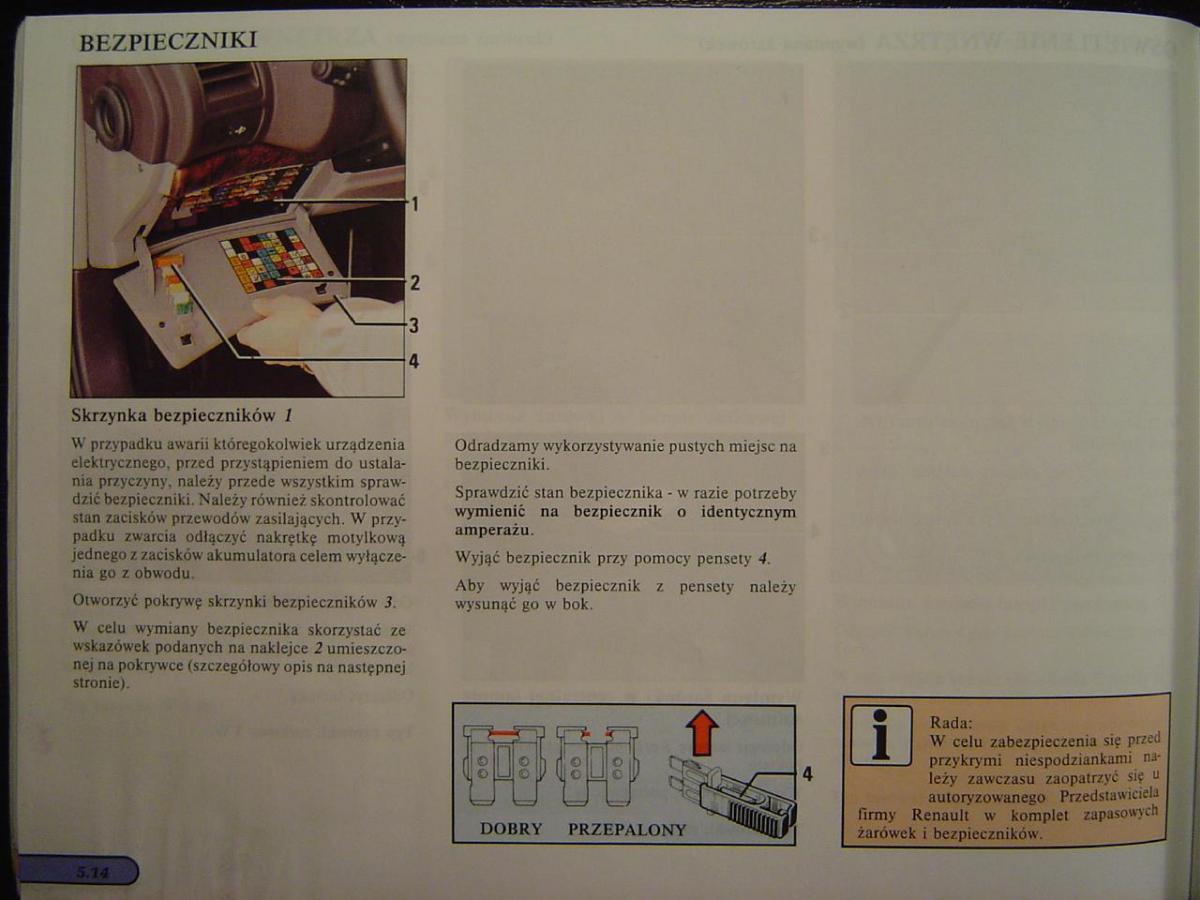 Renault Safrane I instrukcja obslugi / page 105
