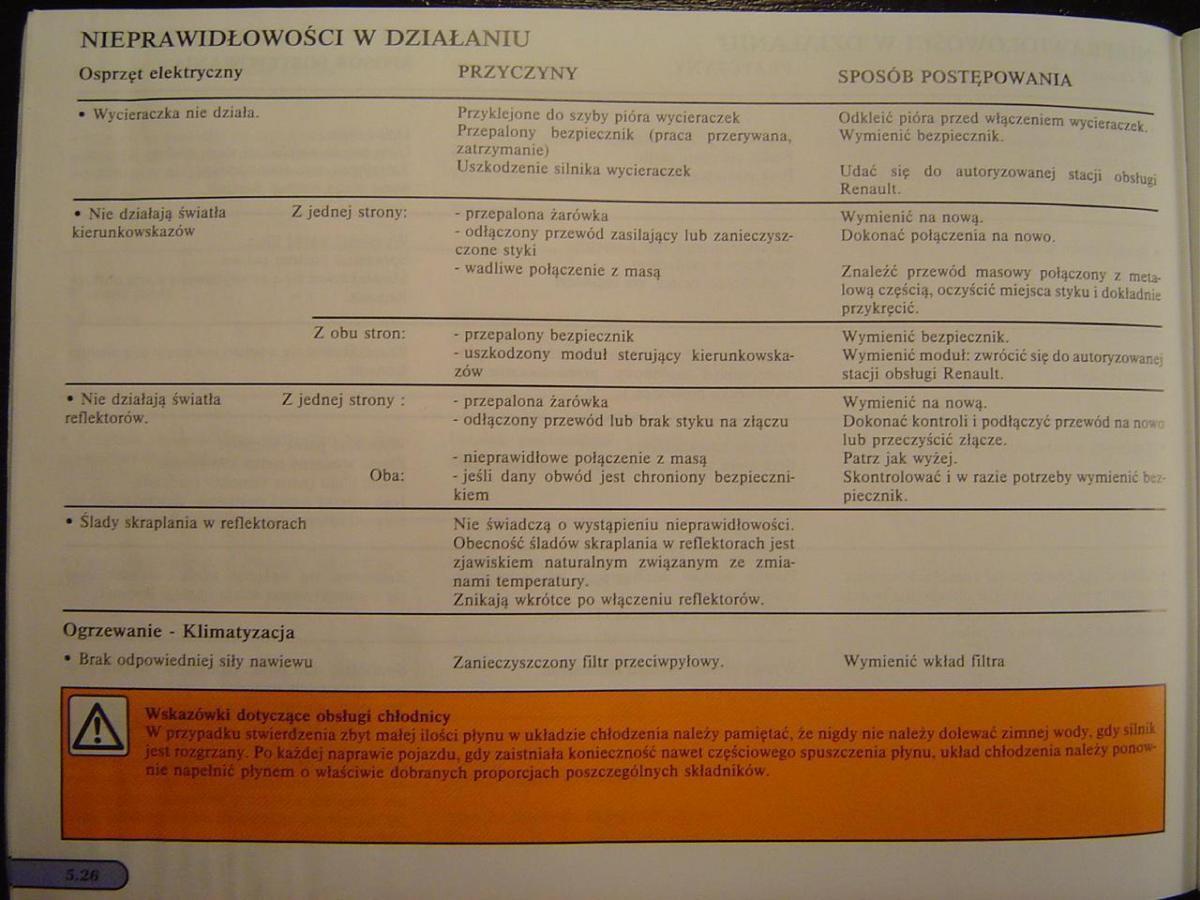 Renault Safrane I instrukcja obslugi / page 117