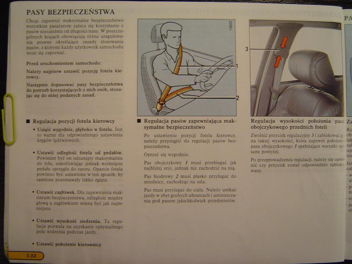 Renault Safrane I instrukcja obslugi / page 18