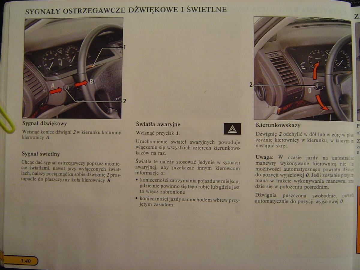 Renault Safrane I instrukcja obslugi / page 45